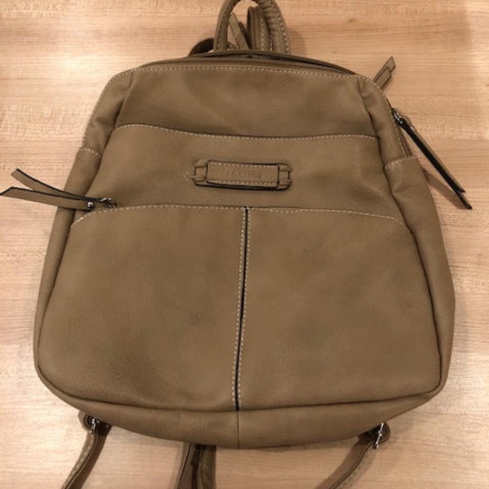 Matties tan backpack purse